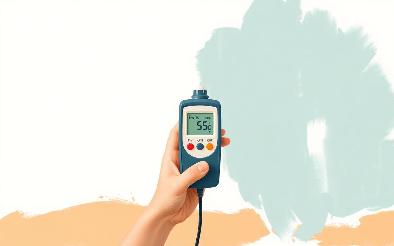 Inspector using a moisture meter while assessing a surface